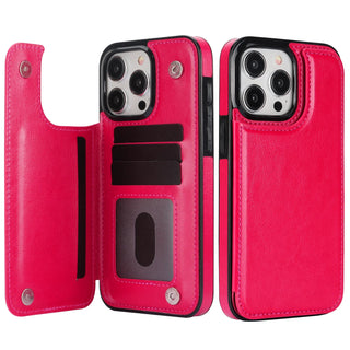 PU Leather Wallet iPhone Case with Card Slots, Magnetic Flip Cover, Stand Holder, Shockproof TPU Shell for iPhone 16E 16 15 14 13 12 11 SE XR X 8 7 Series