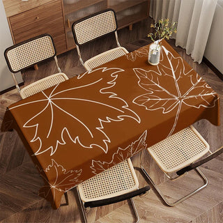 Fall Leaf Pattern Tablecloth – Waterproof Polyester Rectangular Table Cover