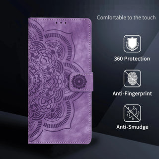 Luxury 3D Floral Leather Wallet Case for iPhone – Flip Cover with Card Slots, Kickstand & Magnetic Closure