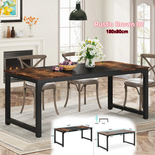Tribesigns Industrial Dining Table – Rectangular Kitchen Table for 6–8 People