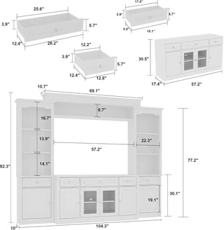 Trinell Style 4 Piece Entertainment Center