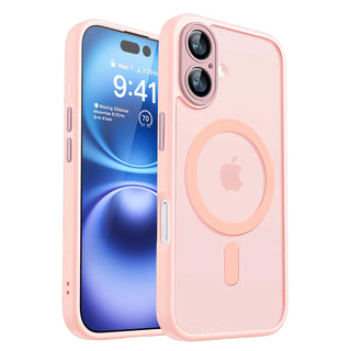 Magnetic Luxury Armor Shockproof iPhone Case, Matte Translucent MagSafe-Style Bumper Cover with Lens