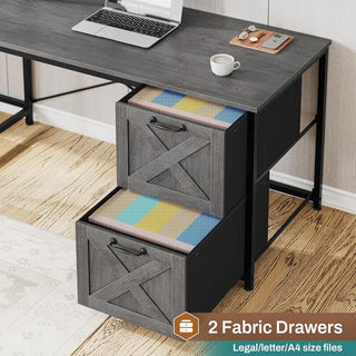 FlexiStorage L-Shaped Desk with Fabric Drawers