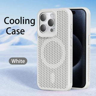 Honeycomb Cooling Magnetic iPhone Case – Breathable Heat-Dissipation Hard Cover for MagSafe