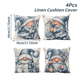 4pcs Christmas Cushion Covers – Merry Christmas Linen Pillowcases
