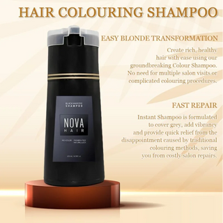 Nova Natural Moisturizing Hair Dye Shampoo – 3-in-1 Color, Cleanse & Care