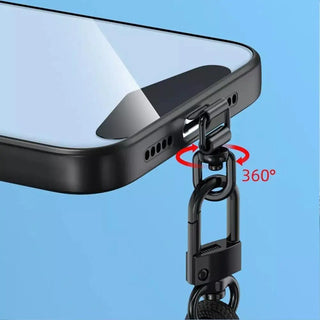 360° Rotatable Steel Phone Tether Tab – Ultra-Thin Metal Patch Lanyard Connector for All Smartphones