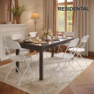 10-Pack White Folding Chairs – Portable Plastic Stackable Event & Party Seating