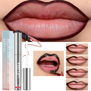 Peel-Off Lip Liner Stain, Waterproof Long-Lasting Matte Lip Tint with Tear-Off Film Finish for Smudge-Resistant Lip Contour