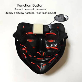 Wireless Neon LED Purge Mask – Glow-in-the-Dark Cosplay Horror Mask