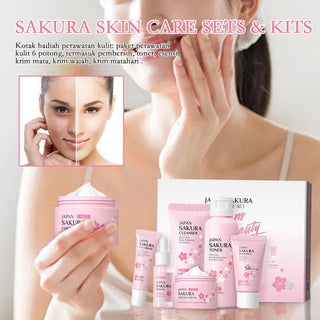 6pcs Sakura Skin Care and Facial Cleanser