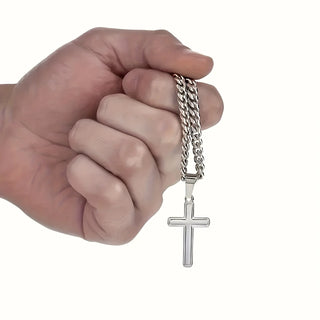 To My Dad Cross Necklace with Cuban Chain – Meaningful Keepsake Gift with Message Card & Gift Box