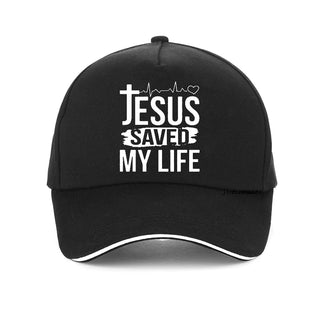 Printed "Jesus Saved My Life" baseball cap