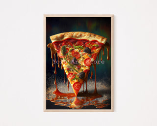 Vintage Ice Cream, Pizza, Lemon, Banana, and Italian Wine Canvas Prints