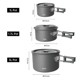 Camping Cooking Pot – Lightweight Aluminum Alloy with Folding Handle