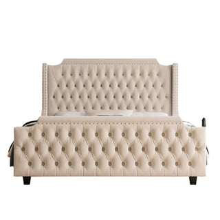 Majestease Velvet Wingback Bed