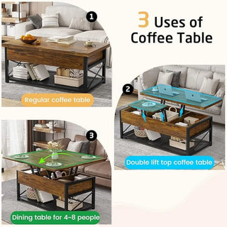 ANGDUO Lift Top 3 in 1 Coffee Table