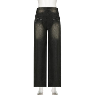 SUCHCUTE Low-Waist Punk Jeans