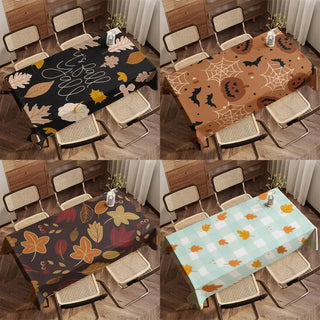 Fall Leaf Pattern Tablecloth – Waterproof Polyester Rectangular Table Cover