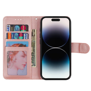 Anti-Theft Leather Wallet Case with Lanyard for iPhone