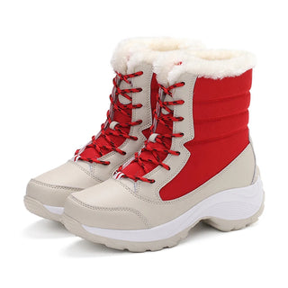 Women’s Winter Snow Boots - Warm Plush Lined Mid-Calf Platform Boots