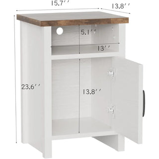 Nightstand Set of 2 with Storage Shelf & Barn Door – Modern Farmhouse Bedside Tables