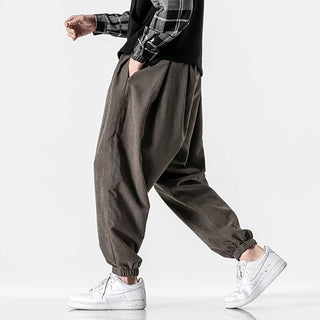 Men’s Baggy Harem Pants – Trendy Wide Leg Casual Joggers with Drawstring