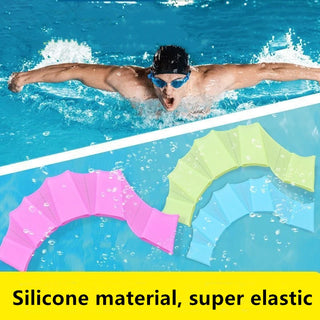 Silicone Swimming Hand Fins Webbed Gloves – Swim Training Paddles for Speed, Strength & Technique Practice for Adults and Kids