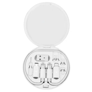 6-in-1 Multi USB Type-C Adapter Kit – 65W Fast Charging & Data Transfer Cable Set with Phone Stand and SIM Storage