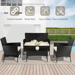 Solana 4-Piece Wicker Patio Set