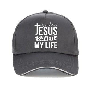 Printed "Jesus Saved My Life" baseball cap