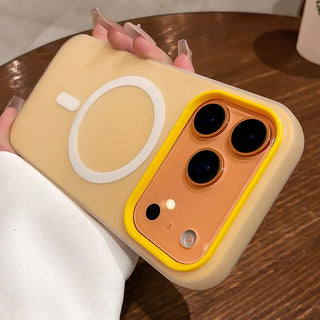 Luxury 2-in-1 Magnetic Shockproof iPhone Case, Soft TPU Silicone MagSafe-Compatible Wireless Charging Cover for iPhone 17 16 15 14 13 12 11 Series