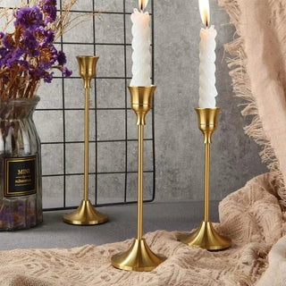 Vintage Metal Tabletop Candle Holders – Set of 3