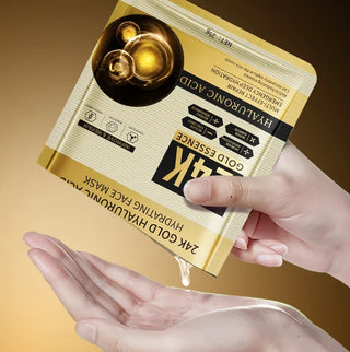 24K Gold Hyaluronic Acid Hydrating Facial Mask (10-Piece Set)