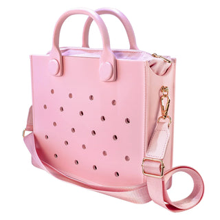 Compact EVA Shoulder Bag – Waterproof Tote & Handbag with Charm Holes