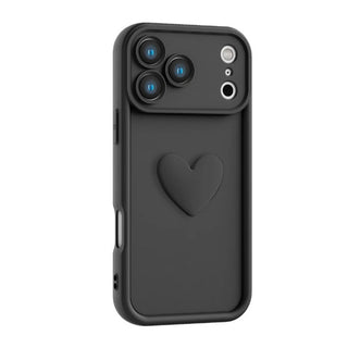 Luxury Cute 3D Love Heart Soft iPhone Case, Full Coverage Shockproof Matte Candy Phone Cover