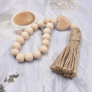 RusticCharm Wood Bead Garland