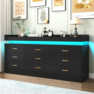 LumiStor 9-Drawer LED Dresser