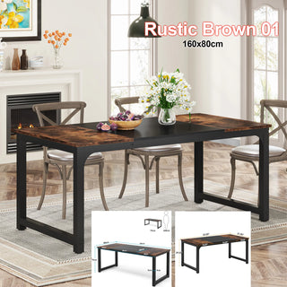 Tribesigns Industrial Dining Table – Rectangular Kitchen Table for 6–8 People