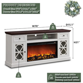 SinCiDo Fireplace TV Stand with 36" Electric Fireplace