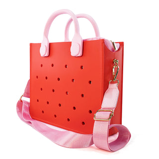 Compact EVA Shoulder Bag – Waterproof Tote & Handbag with Charm Holes