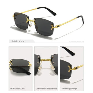 2024 Rimless Square Sunglasses Men's UV400