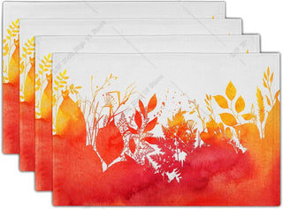 Fall Placemats Set of 4 Autumn Leaves