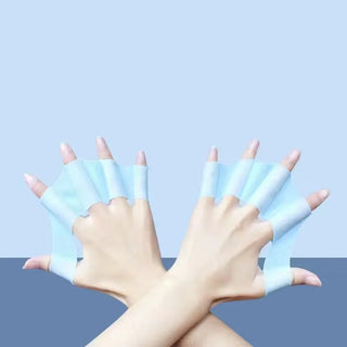 Silicone Swimming Hand Fins Webbed Gloves – Swim Training Paddles for Speed, Strength & Technique Practice for Adults and Kids