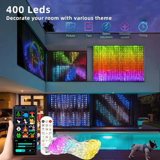 Bluetooth App LED String Smart Curtain Lights