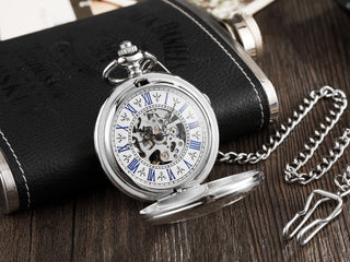 GORBEN Silver Roman Numeral Pocket Watch