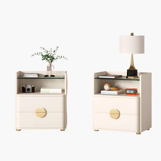 VistaGlass Modern Nightstands – Set of 2