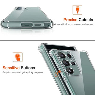 Clear Shockproof Samsung Galaxy Case – Soft Silicone Bumper with Reinforced Corners