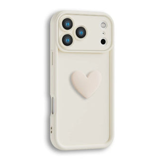 Luxury Cute 3D Love Heart Soft iPhone Case, Full Coverage Shockproof Matte Candy Phone Cover
