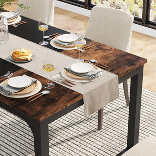 Tribesigns Industrial Dining Table – Rectangular Kitchen Table for 6–8 People